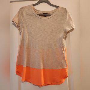 Tan and coral dressy T-Shirt
